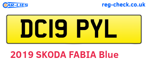 DC19PYL are the vehicle registration plates.