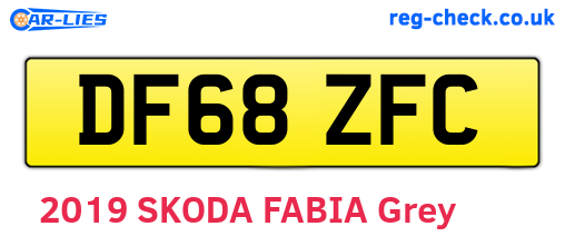 DF68ZFC are the vehicle registration plates.