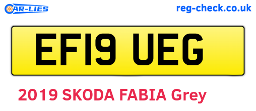 EF19UEG are the vehicle registration plates.