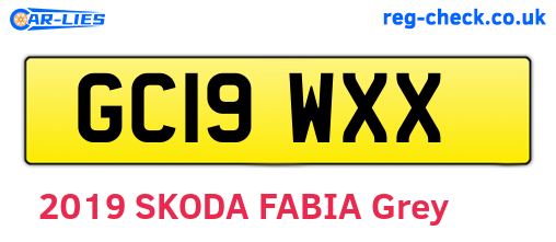 GC19WXX are the vehicle registration plates.