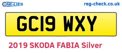 GC19WXY are the vehicle registration plates.