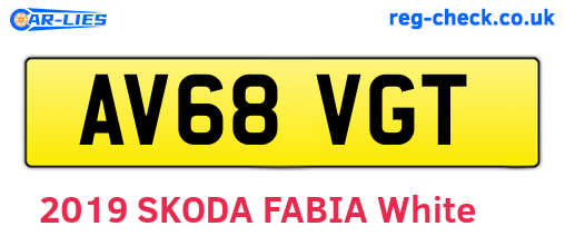 AV68VGT are the vehicle registration plates.