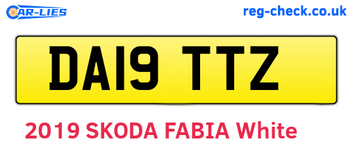 DA19TTZ are the vehicle registration plates.