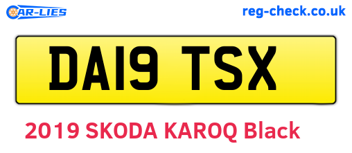 DA19TSX are the vehicle registration plates.