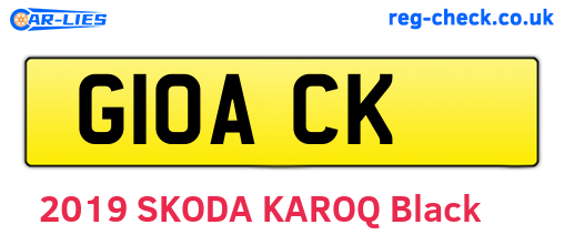 G10ACK are the vehicle registration plates.