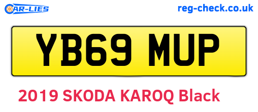 YB69MUP are the vehicle registration plates.