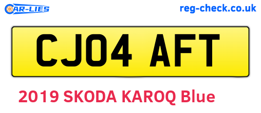 CJ04AFT are the vehicle registration plates.