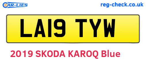 LA19TYW are the vehicle registration plates.