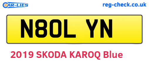 N80LYN are the vehicle registration plates.