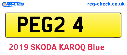 PEG24 are the vehicle registration plates.