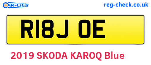 R18JOE are the vehicle registration plates.