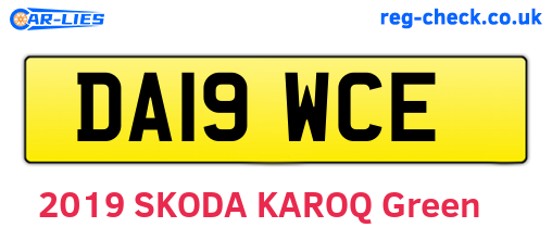 DA19WCE are the vehicle registration plates.