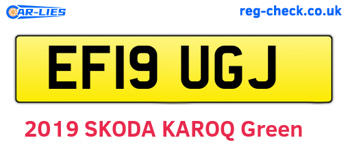 EF19UGJ are the vehicle registration plates.
