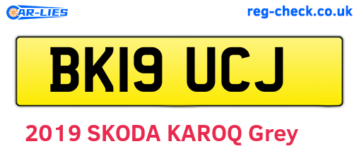 BK19UCJ are the vehicle registration plates.