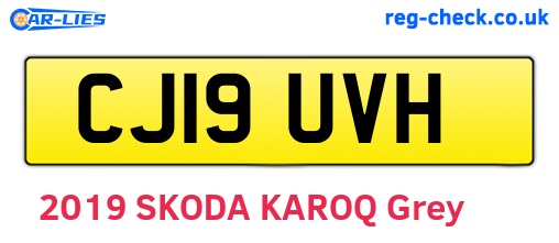 CJ19UVH are the vehicle registration plates.