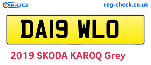 DA19WLO are the vehicle registration plates.