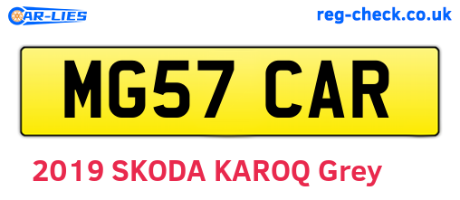 MG57CAR are the vehicle registration plates.