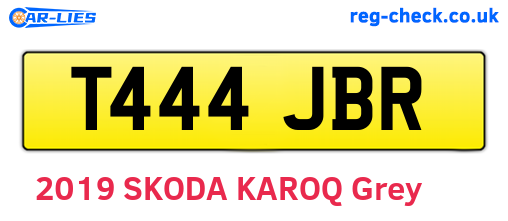 T444JBR are the vehicle registration plates.