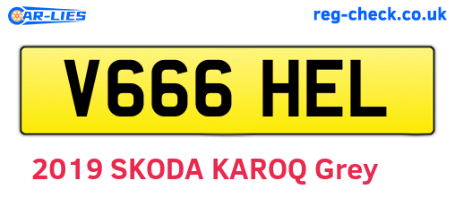 V666HEL are the vehicle registration plates.