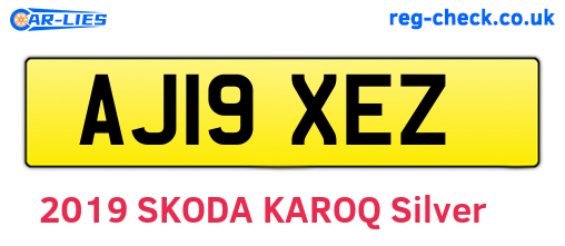 AJ19XEZ are the vehicle registration plates.
