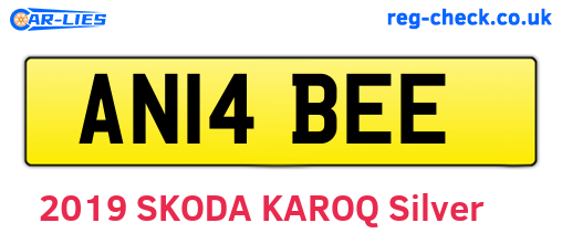 AN14BEE are the vehicle registration plates.