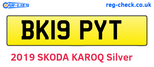 BK19PYT are the vehicle registration plates.
