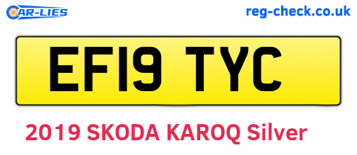 EF19TYC are the vehicle registration plates.
