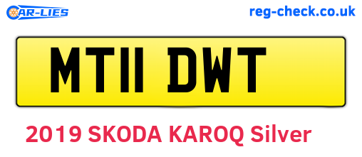 MT11DWT are the vehicle registration plates.