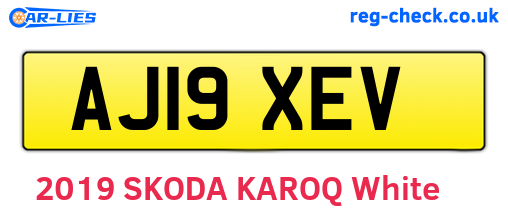 AJ19XEV are the vehicle registration plates.