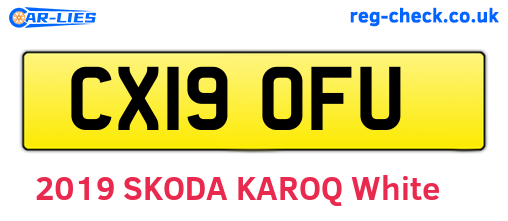 CX19OFU are the vehicle registration plates.