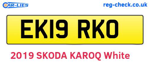 EK19RKO are the vehicle registration plates.