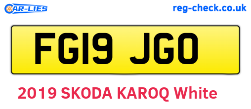 FG19JGO are the vehicle registration plates.