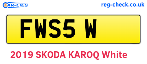 FWS5W are the vehicle registration plates.