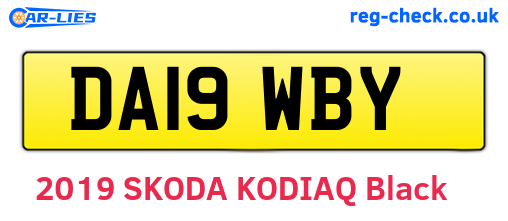 DA19WBY are the vehicle registration plates.