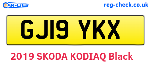 GJ19YKX are the vehicle registration plates.