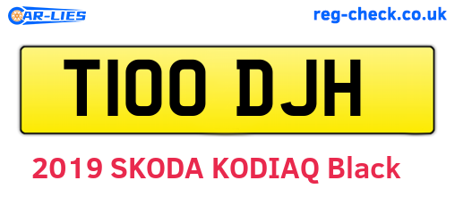 T100DJH are the vehicle registration plates.