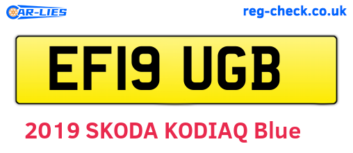 EF19UGB are the vehicle registration plates.