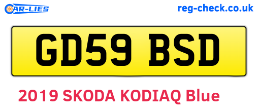GD59BSD are the vehicle registration plates.