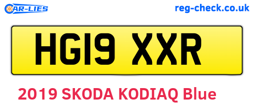 HG19XXR are the vehicle registration plates.