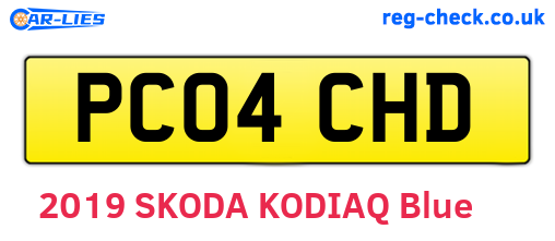 PC04CHD are the vehicle registration plates.