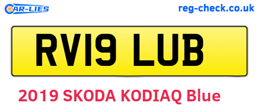 RV19LUB are the vehicle registration plates.