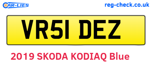 VR51DEZ are the vehicle registration plates.