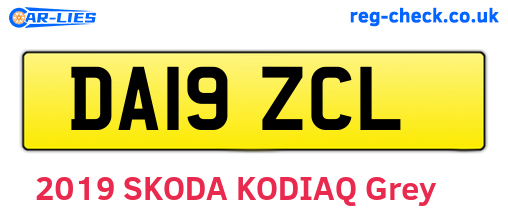 DA19ZCL are the vehicle registration plates.