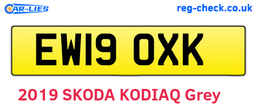 EW19OXK are the vehicle registration plates.