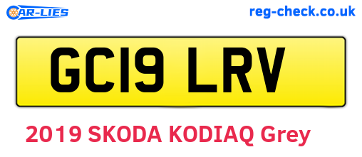 GC19LRV are the vehicle registration plates.