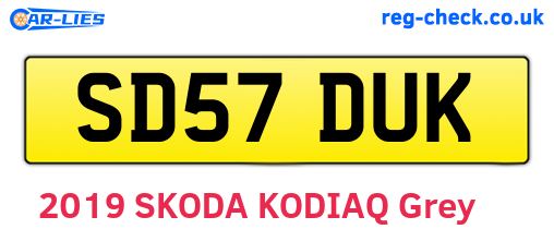 SD57DUK are the vehicle registration plates.