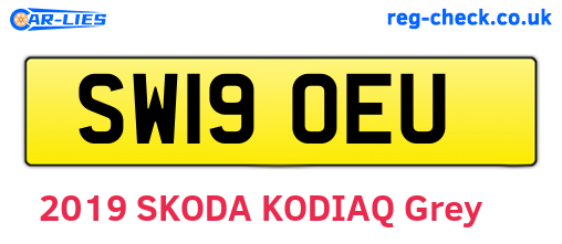 SW19OEU are the vehicle registration plates.