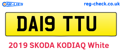 DA19TTU are the vehicle registration plates.