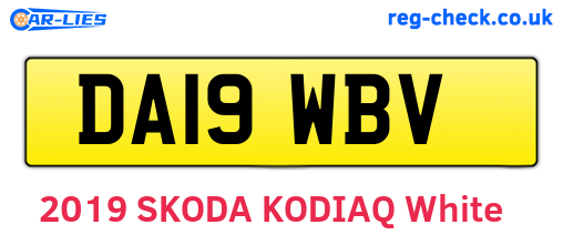 DA19WBV are the vehicle registration plates.