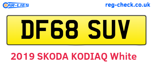 DF68SUV are the vehicle registration plates.